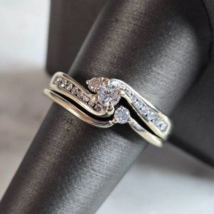 Womens Vintage Estate 14K White Gold Diamond Engagement Ring, 7.1g E7215